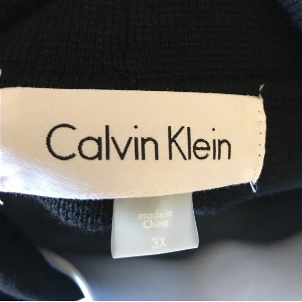 Calvin Klein Blazer w/Faux Leather Trim